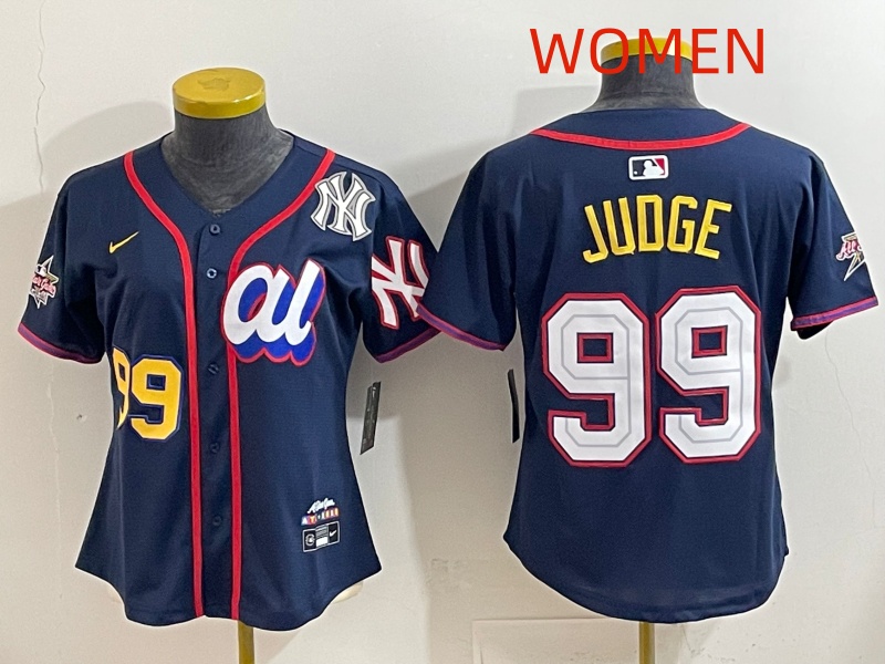 Women 2025 New York Yankees #99 Judge dark Blue All star Nike MLB Jersey style 0022->women mlb jersey->Women Jersey